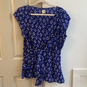 Anthropologie | edme & esyllte | blue patterned blouse